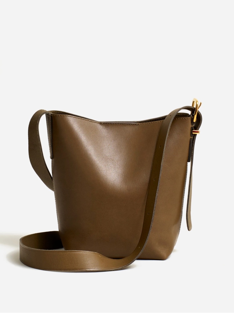 Madewell The Essential Mini Bucket Leather Crossbody Bag Burnt Olive
